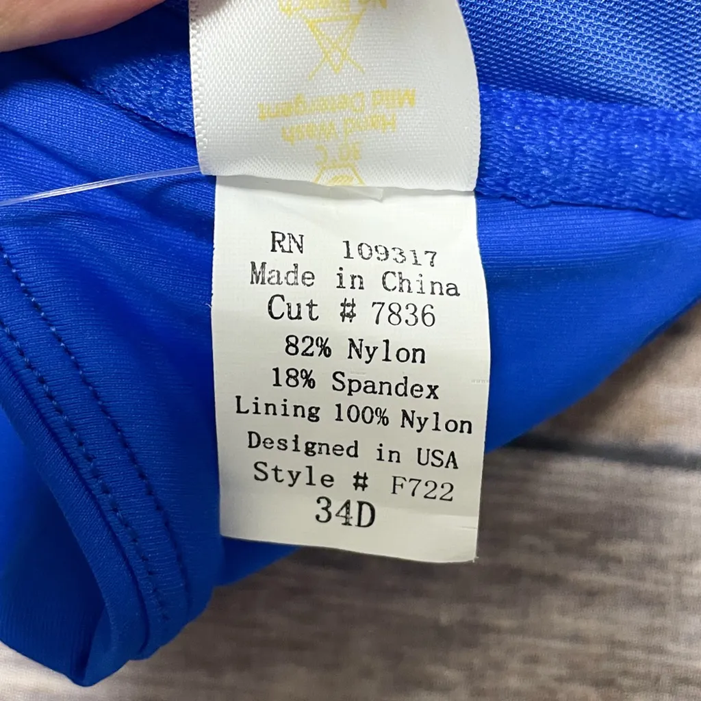 Swim Systems Azul Cobalt Blue Halter Underwire Bikini Top NWT 34D No Padding NOS Size undefined - Image 13