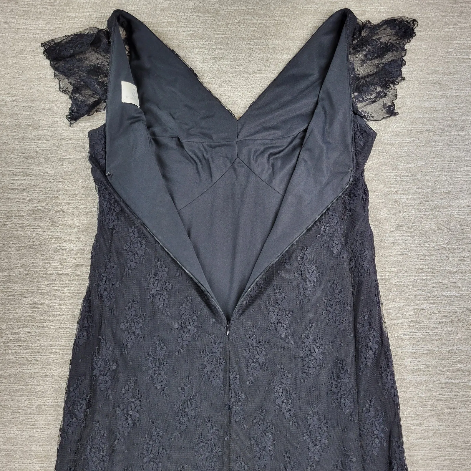 Watters & Watters Lace Formal Dress Womens 18 Black Bridal Whimsical Witchy Gown - Image 14