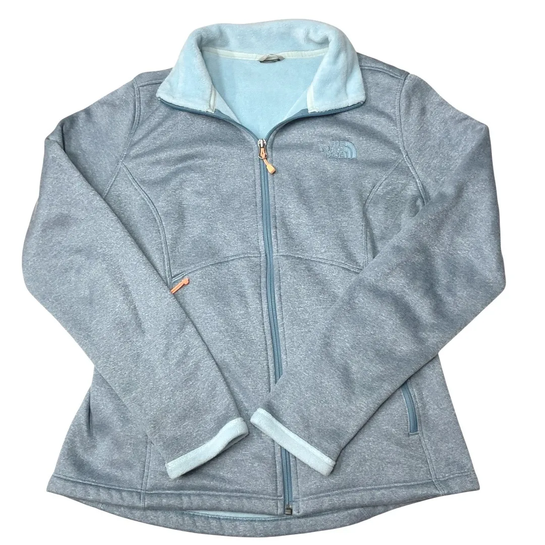 The North Face Blue Embroidered Logo Long Sleeve Full‎ Zip Fleece Jacket Size - Image 7
