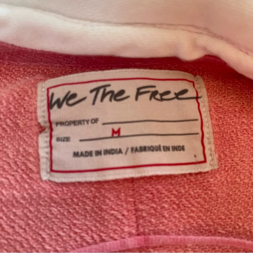 Free People Clean Prep Oversized Pullover Polo Sweatshirt  striped Peach Sz M - Image 9