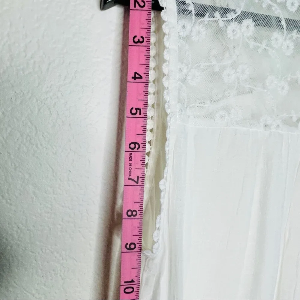 INDIGO ROSE Summer dress white with sheer lace top lined - Image 11