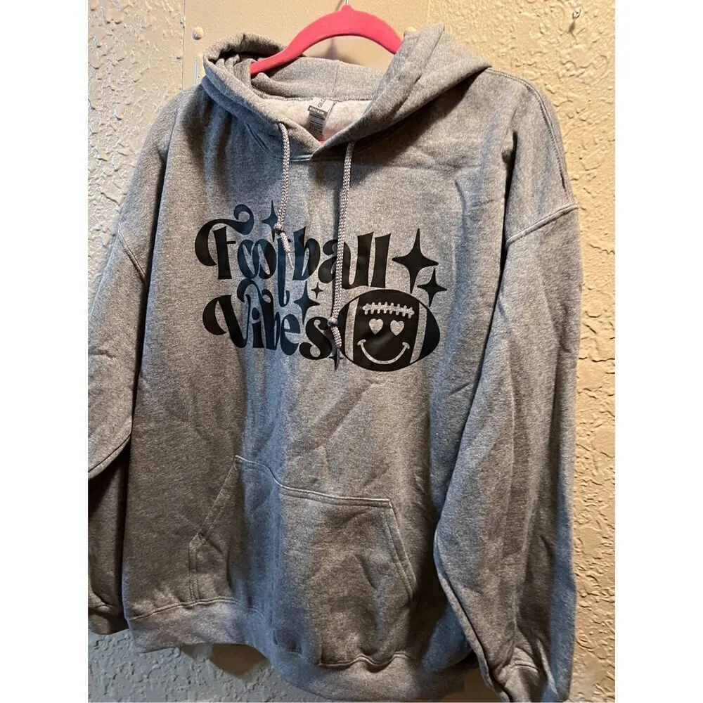Football Vibes Hooded Sweatshirt Size XL - Image 2