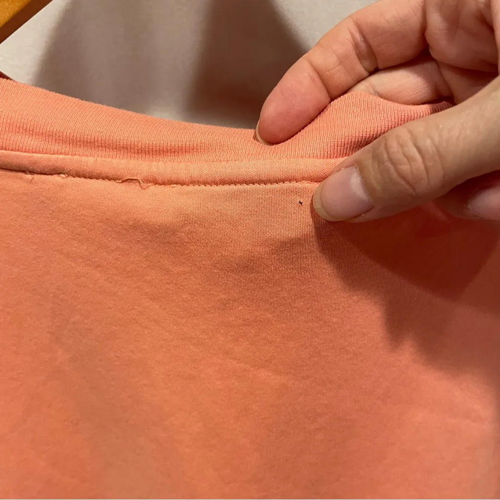 Cute Vince peach pima cotton boxy wide sleeve t-shirt large - Image 8