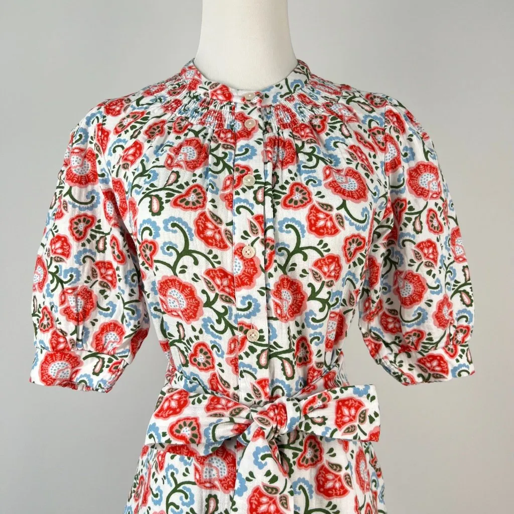 NWT Boden Ada Double Cloth Cotton Floral Midi Shirt Dress Size 8L - Image 3