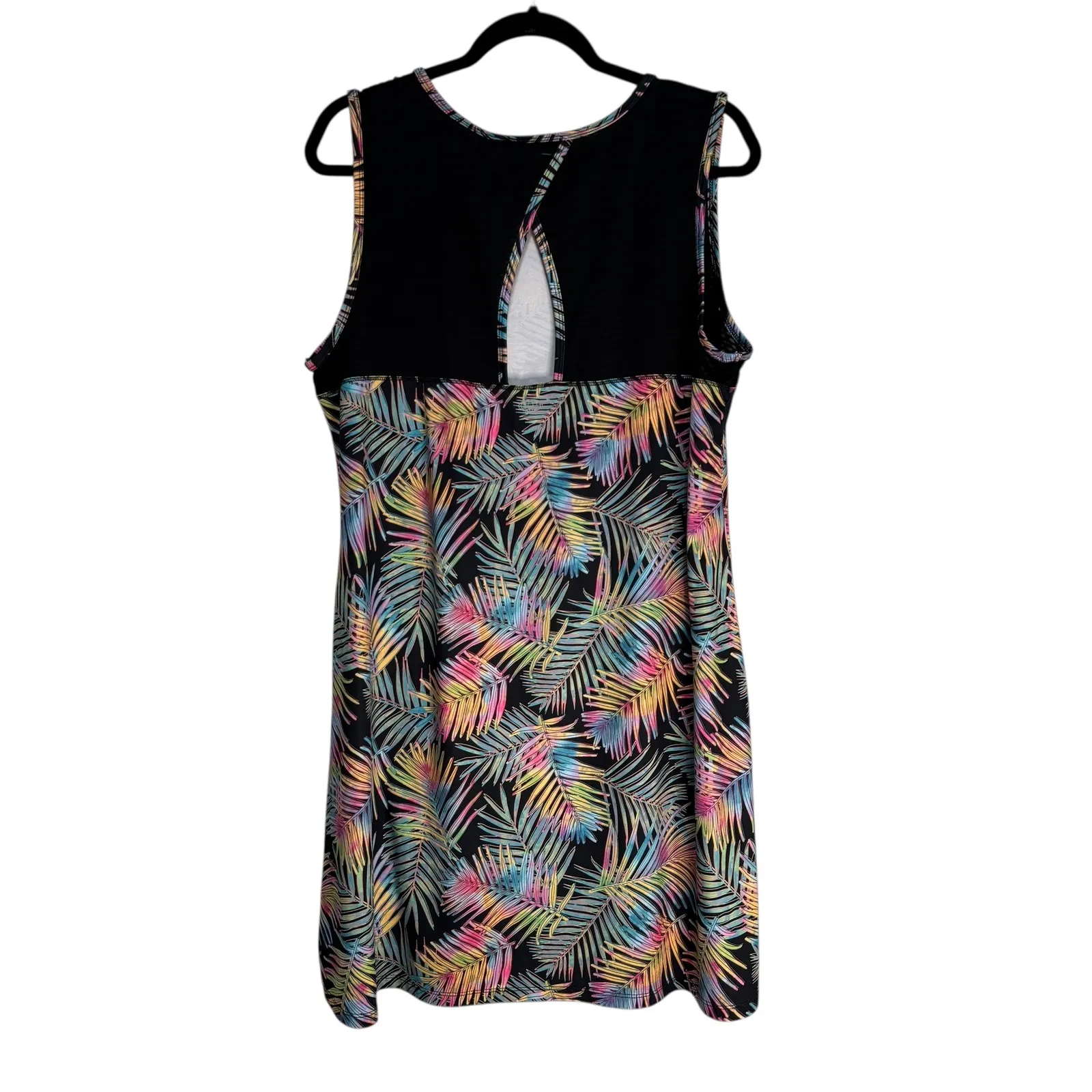 Reel Legends Performance Outfitters Palm Leaf Print Sleeveless Dress 1X Tropical - Image 4