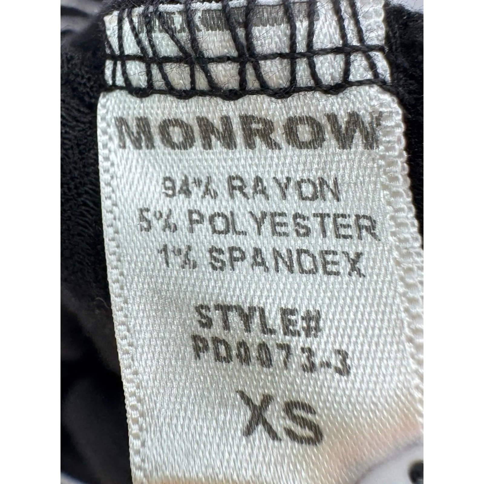 Monrow Mommy Striped‎ Ribbed Dress XS Maternity Bodycon Scoop Neck Stretch Black Size undefined - Image 3