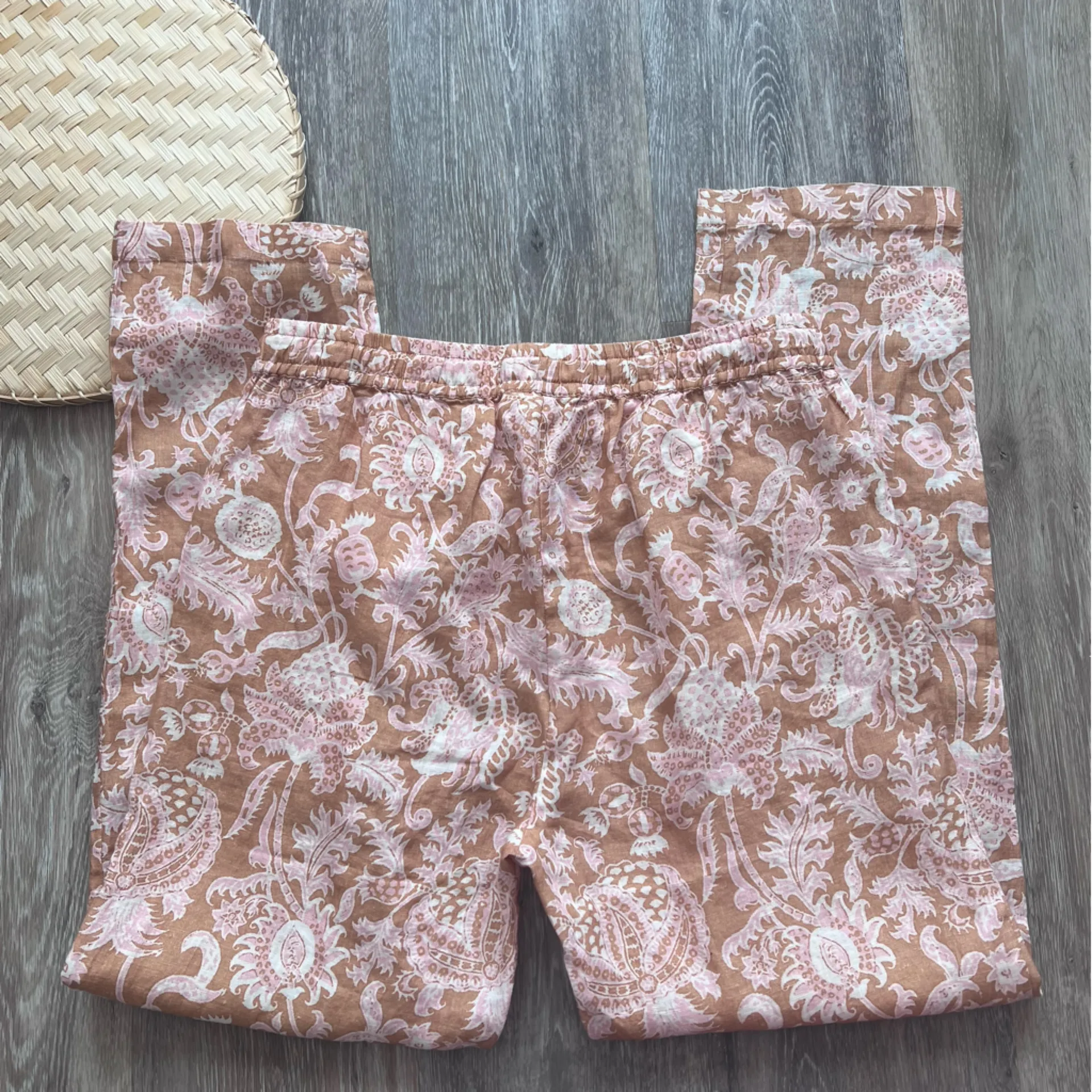 NWT roller rabbit 100% linen Amanda sage pant in‎ camel - Image 12