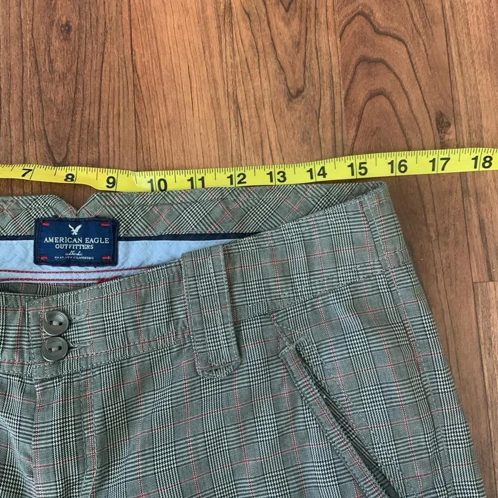 Y2K American Eagle Outfitters 8 Casual Plaid Flare Corpcore Trouser Preppy Pants - Image 11
