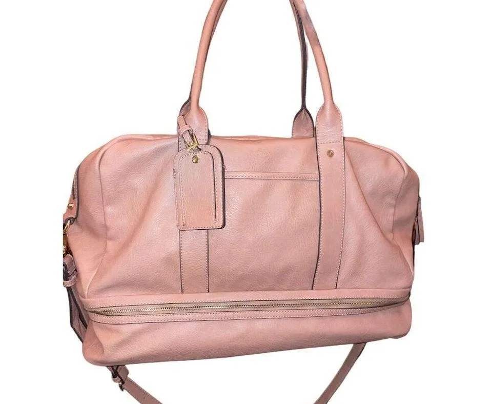 Sole Society Mason Blush Pink Vegan Leather Weekender Duffle Bag large - Image 10