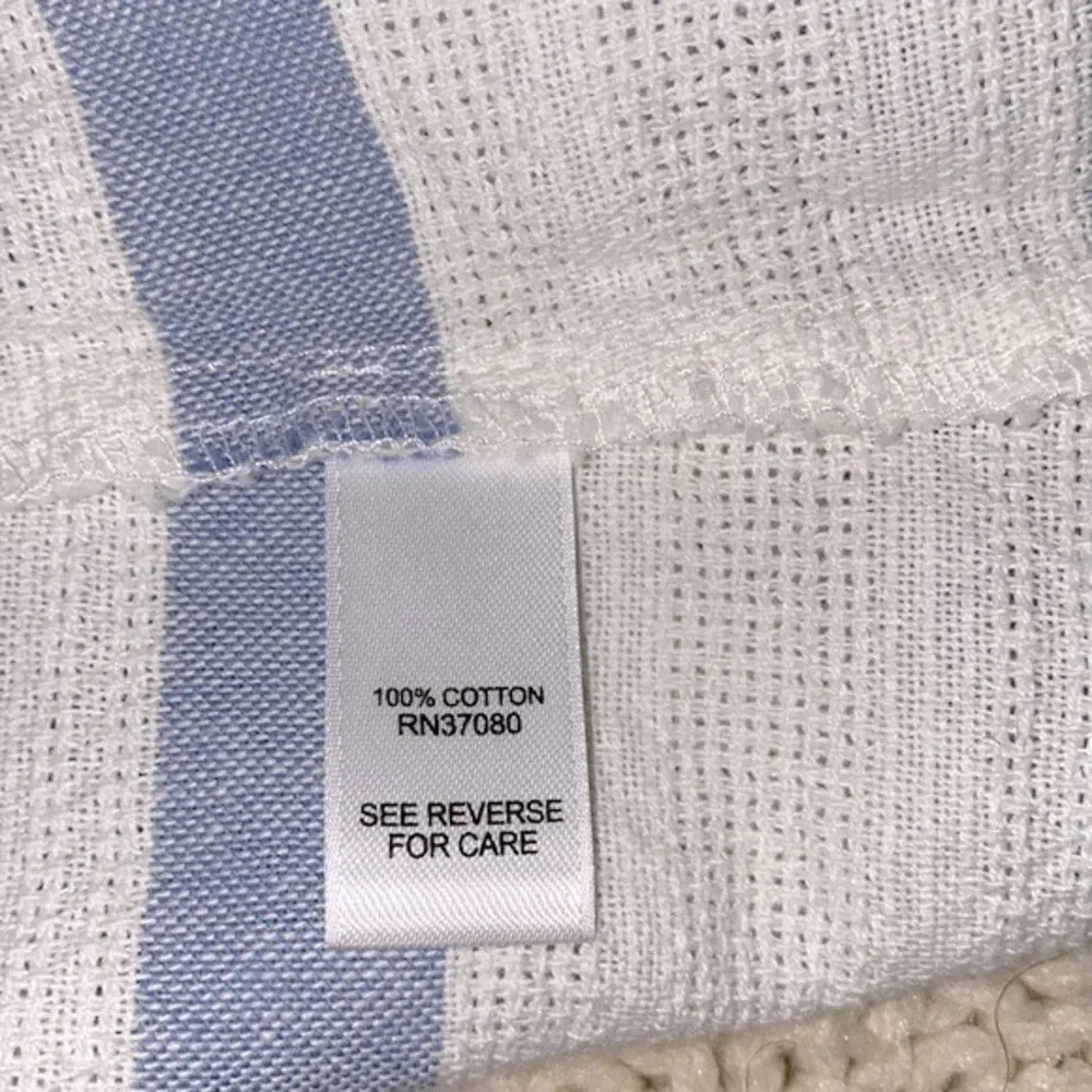 Cato  blue & white striped off shoulder preppy top size large - Image 5