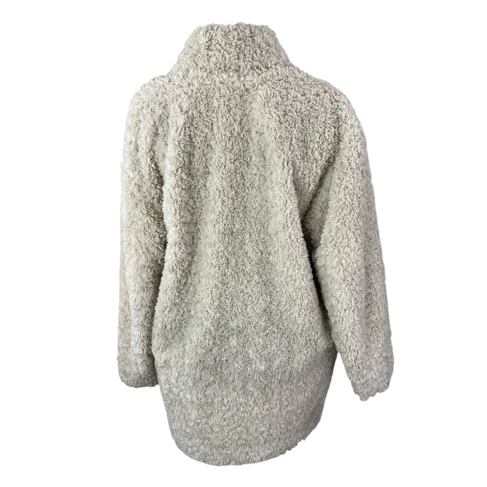 Aritzia Wilfred Cream Faux Fur Robe Collar Long Sleeve Cardigan Coat Jacket Sz S - Image 2