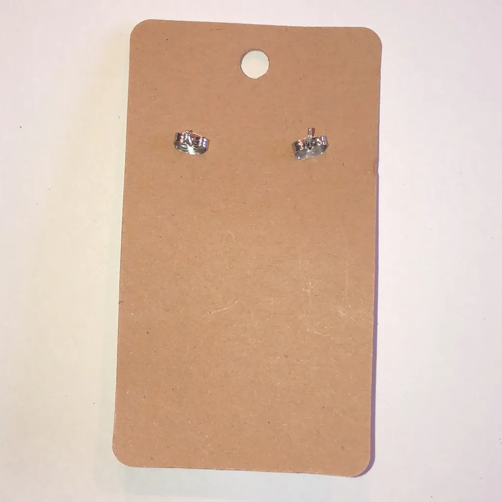 Pink and Light Blue Retro Boho Clay Heart Dangle Earrings - Image 4