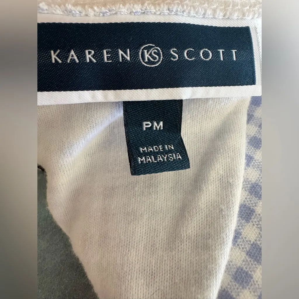 Karen Scott Women’s Ladybug Printed Red Blue and White Scoop-Neck Top-Size PM - Image 11