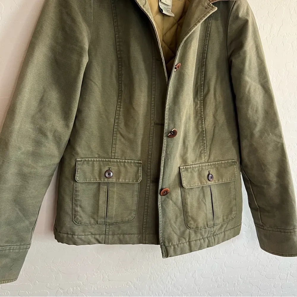 Vintage L.L. Bean Green Chore Jacket Quilted Insulated - Image 6