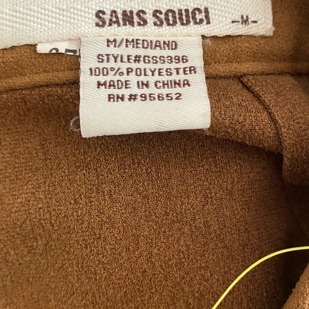 Sans Souci Womens Brown Faux Suede Mini Skirt M Medium Waist 28” - Image 4