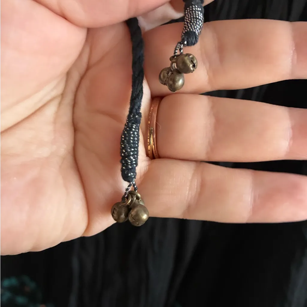 Vintage Y2K Goth Tokyo Denim Bank Sequin Swing Boho Tye Dye Skirt W Drawstring Black Size undefined - Image 7