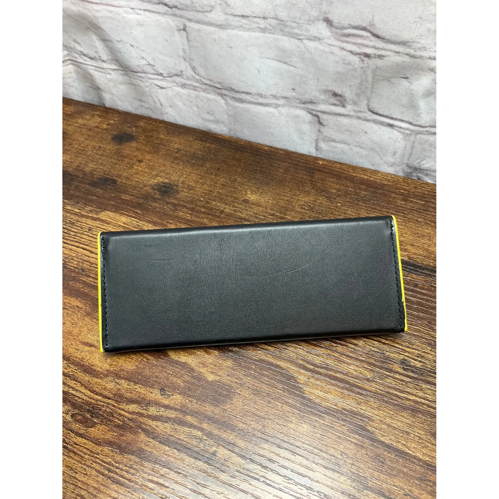 Fendi‎ Eyeglasses Case Black with Yellow Trim Designer Glasses Holder - Image 2