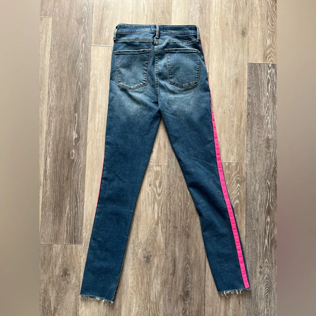 NWT Abercrombie & Fitch Simone High Rise Ankle Jean Hot Pink Stripe Sz 25 - Image 5