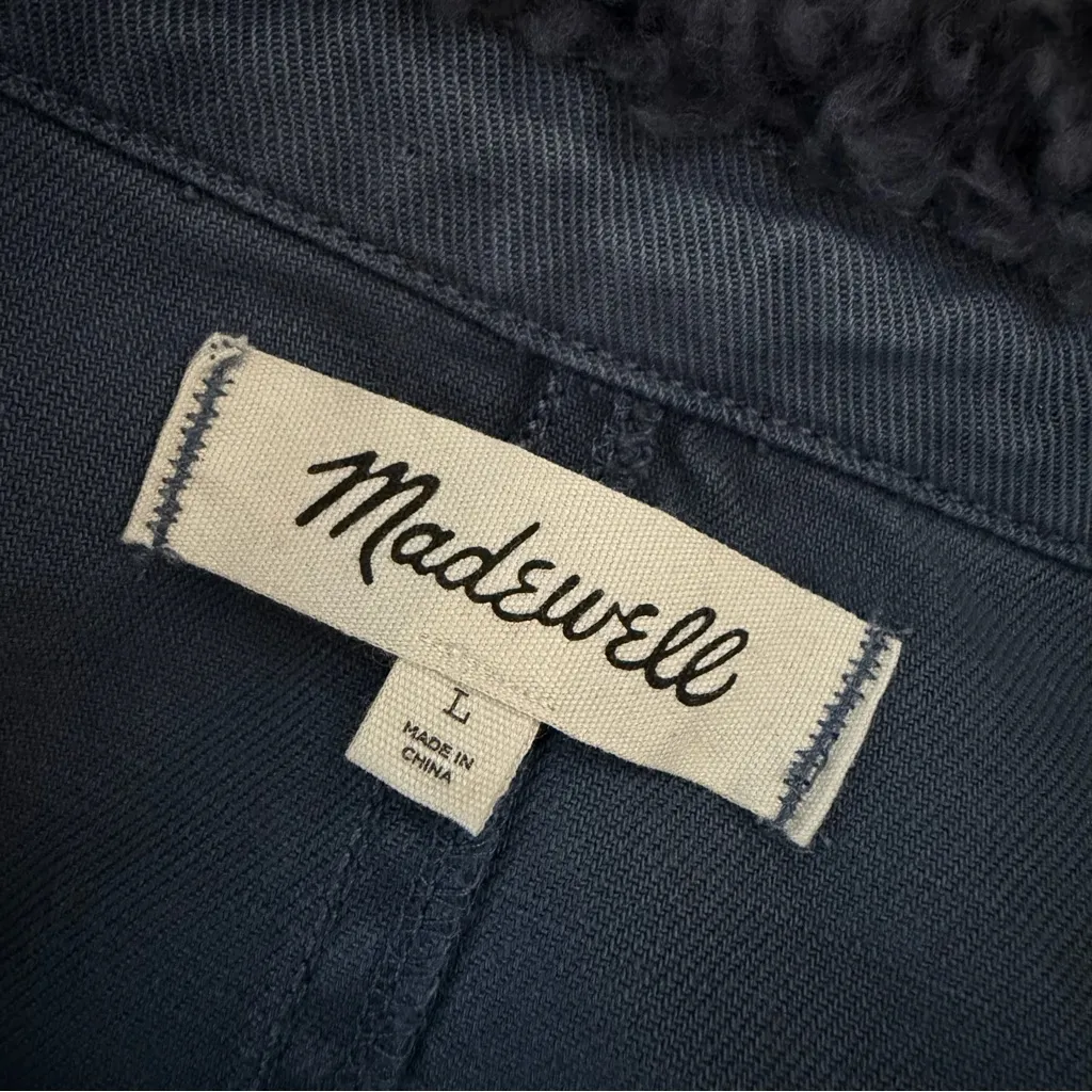 Madewell Sherpa Coverall Jumpsuit Size L - Image 12