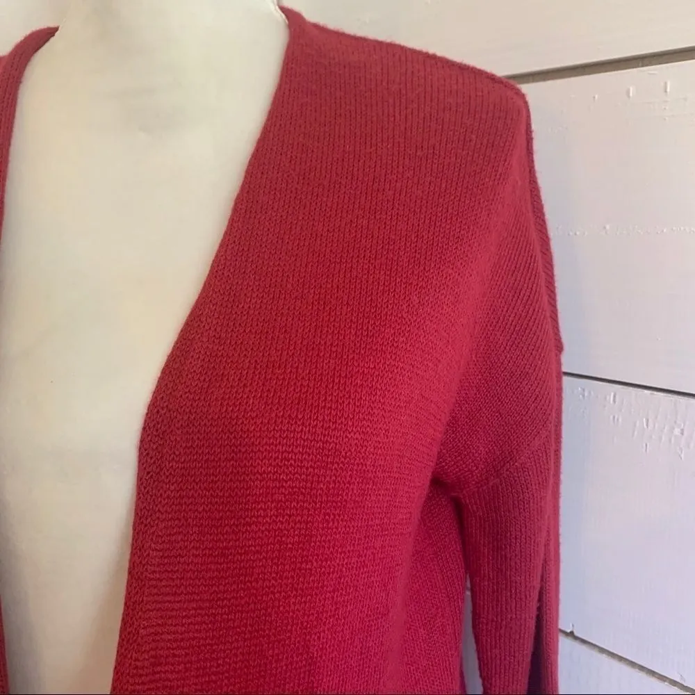 ABOUND Red Knit Open Long Duster Cardigan Size XS NEW - Image 9