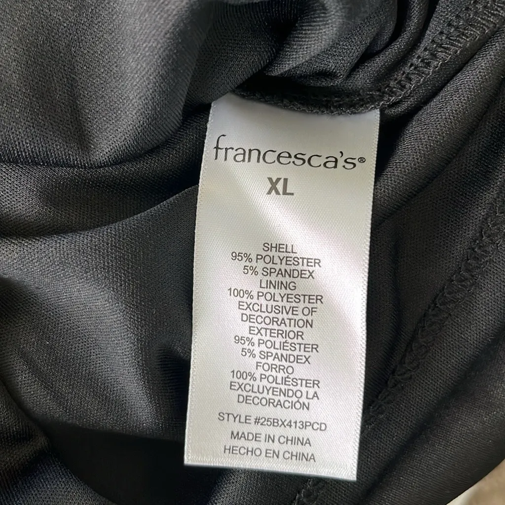 Francesca’s Connie Rhinestone Embellished Mini Dress Black Size XL - Image 11