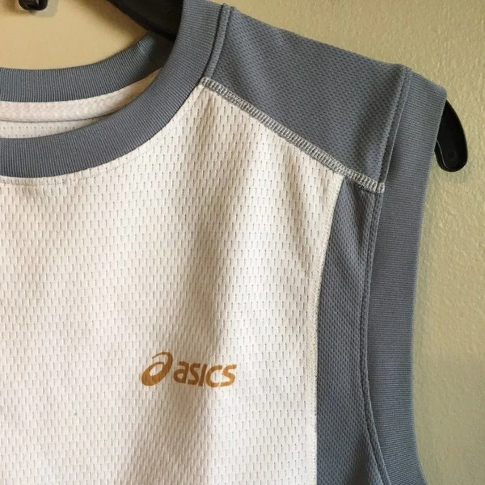 White and Grey Asics tank top - Image 3
