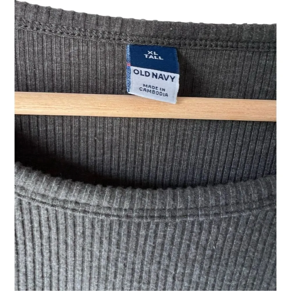 Women's old navy long sleeve gray crew neck top nwt casual fresh fabric size XL - Image 2