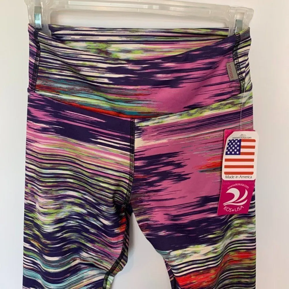KOS USA Multi Color Athletic 30" Legging Purple - Image 2