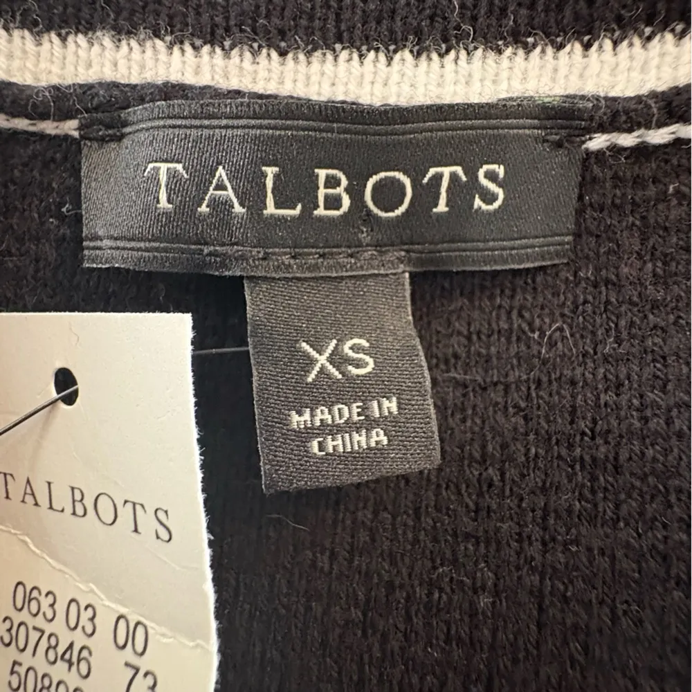 Talbots Black and White Relaxed Tie Front GEM NWT - Image 9