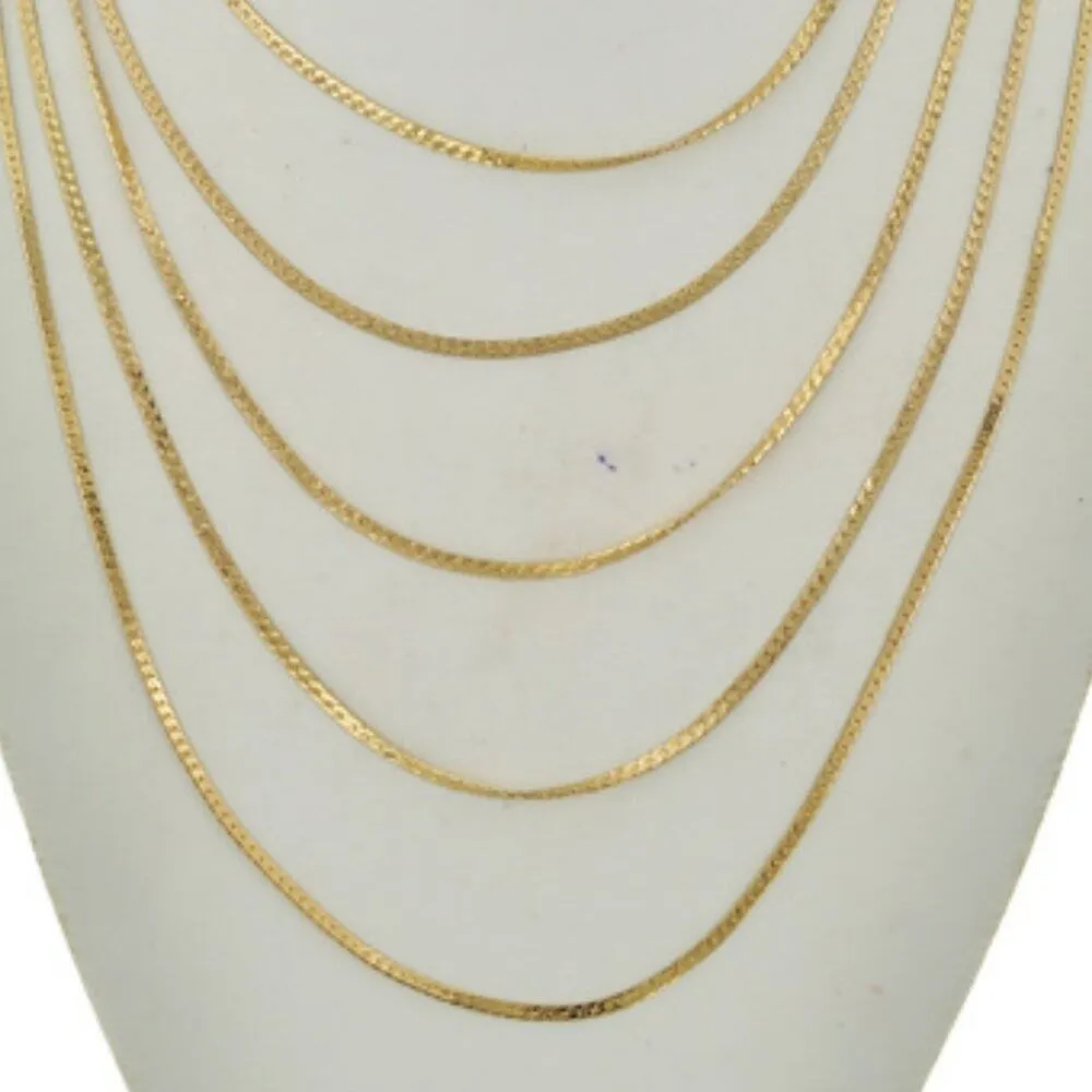 Gold Tone Multi Row Necklace & Earring Set - Image 3