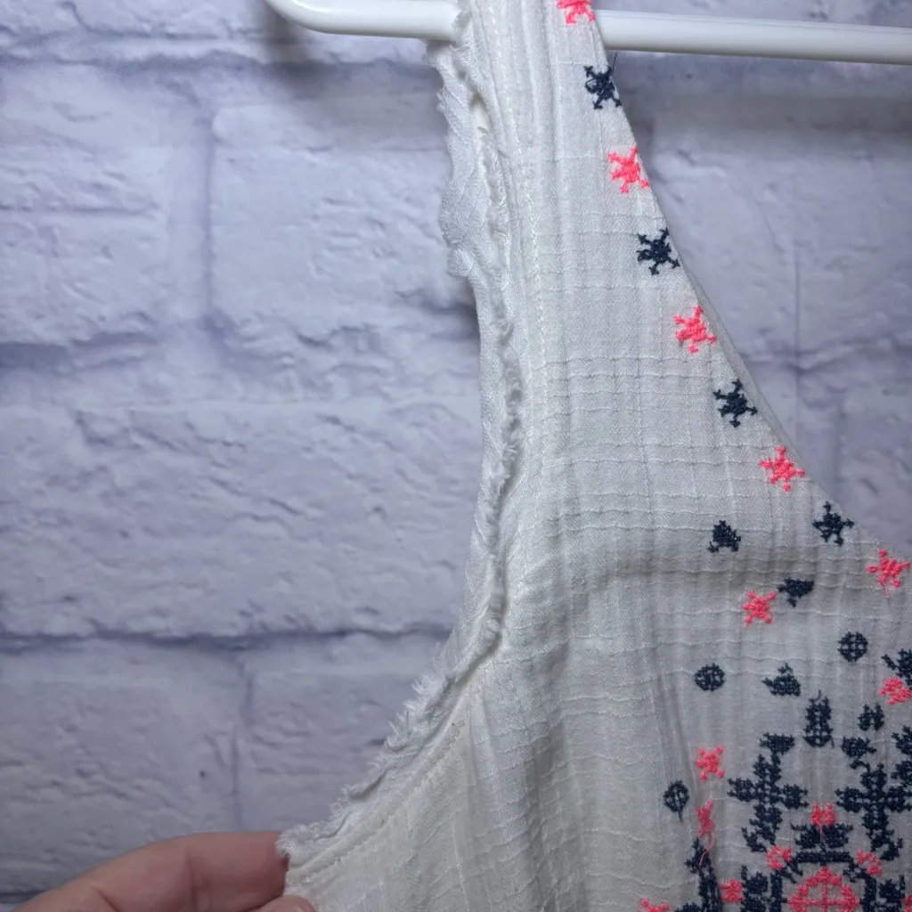 Anthropologie Holding Horses  Boho Cissie Embroidered Cotton High Low Dress Sz 6 - Image 7