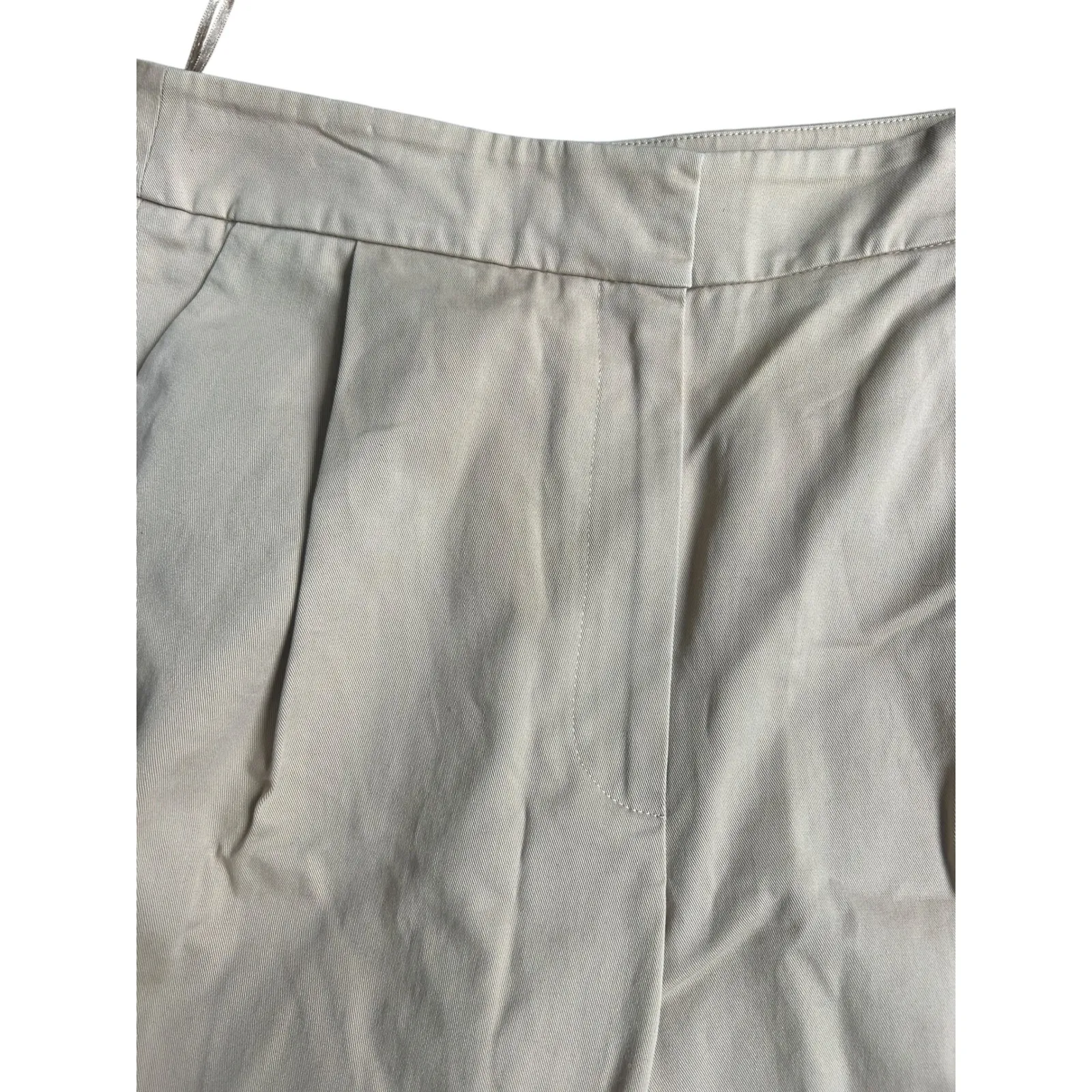 EXQUISE Khaki Pleated Cropped Wide Leg Pants Womens Size S Barrel Tan - Image 4