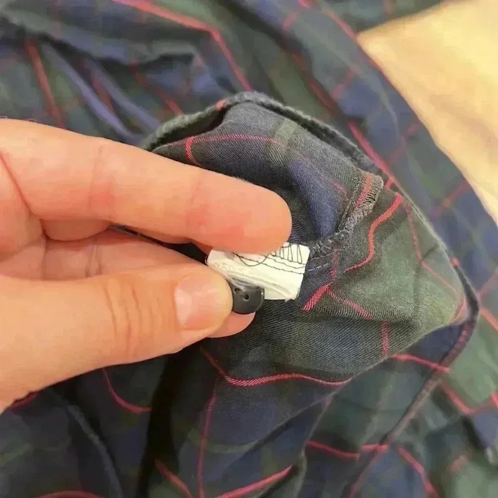 Zara Trafaluc Green Blue Plaid Twofer Dress Sz XS - Image 5