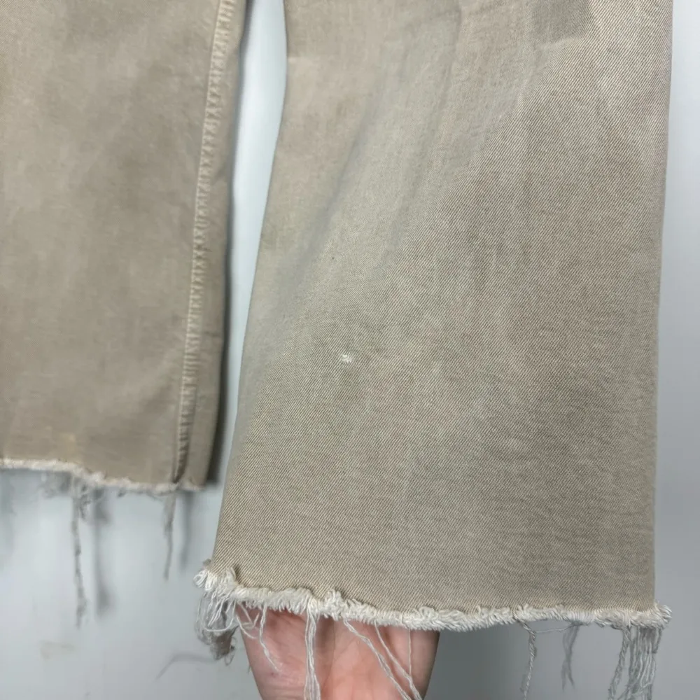 Zara Marine Straight Wide Leg Jeans Sz 0 Tan Beige High Rise Stretch - Image 14