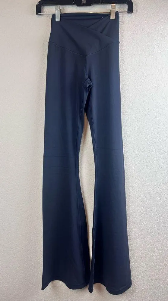 Offline by Aerie High Rise Cross Band Flare Leggings in Navy Blue size Small - Image 4