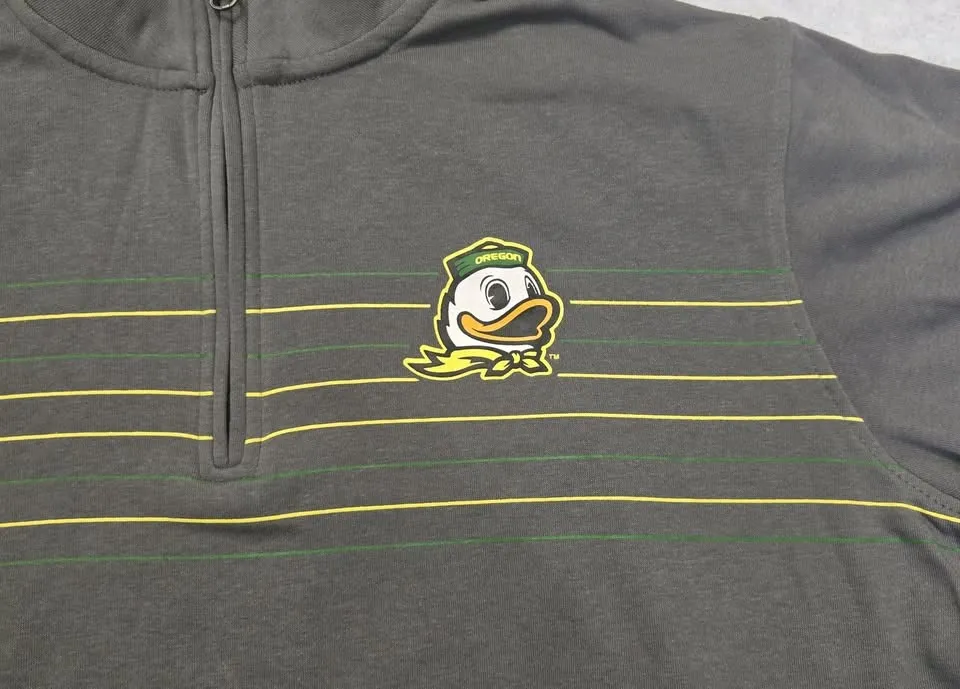 Captivating Oregon Ducks Mens XL Gray 1/4 Zip Pullover - Image 3
