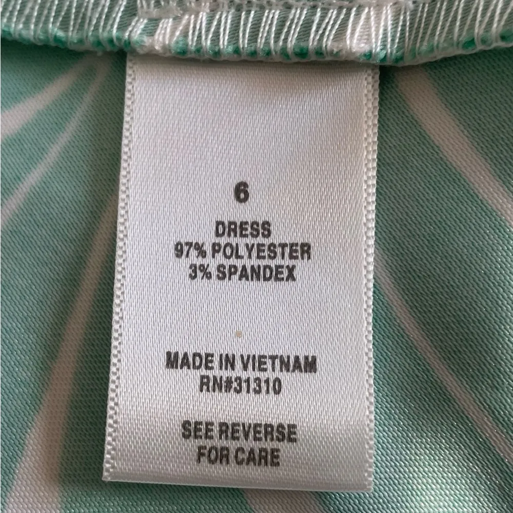 NWOT Dressbarn Women's Retro Aline Dress Green/Yellow 1950s 1970s Size 6 - Image 4