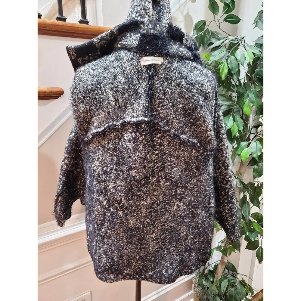 Simply Couture Women's Black & Gray Acrylic Long Sleeve Full Zip Front Jacket XL - Image 5