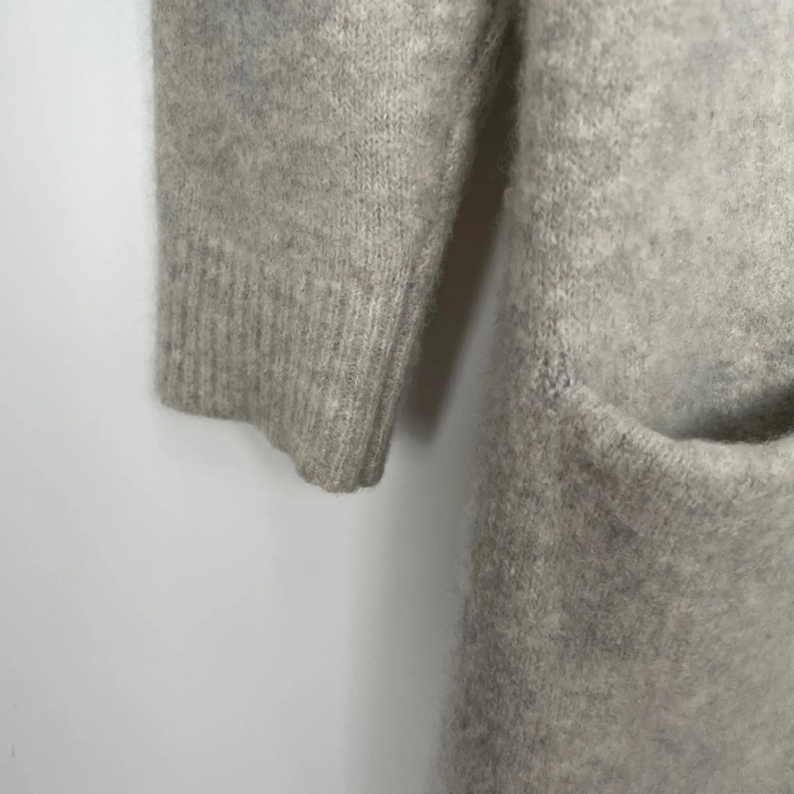 AYR Women's Beige Cashmere  Soft Girl Luxury Duster Cardigan Sweater  Medium - Image 3