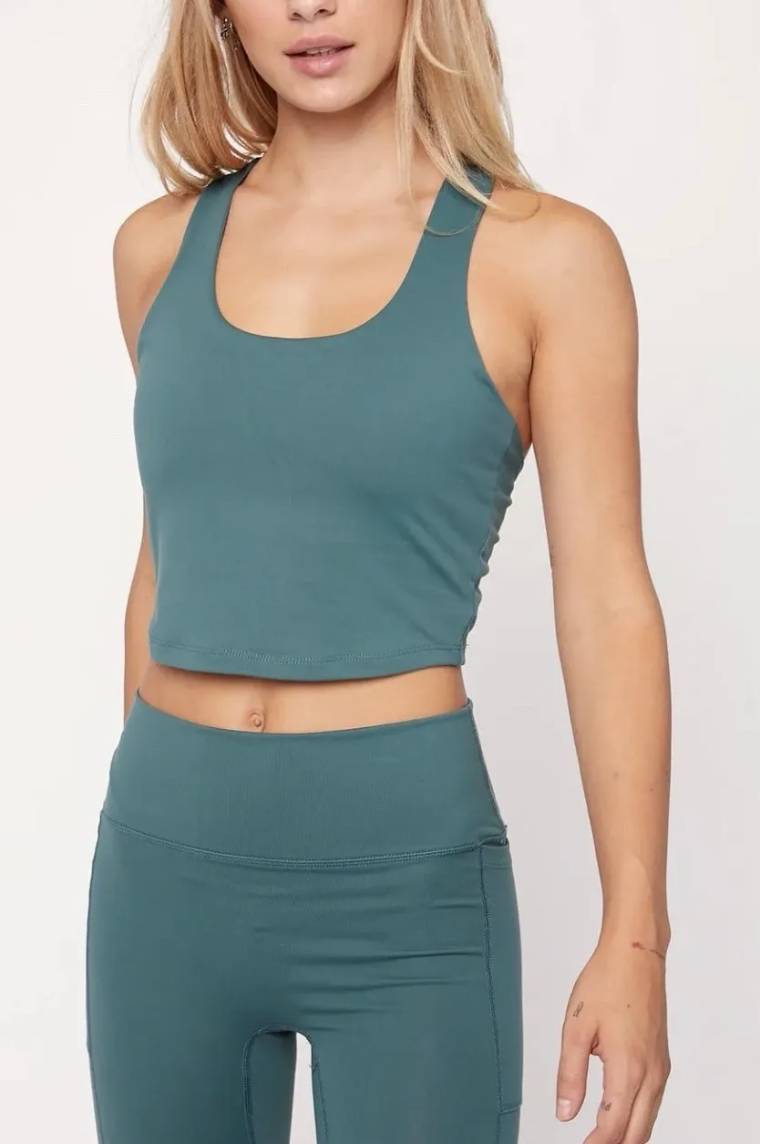 Rebody Juno Cloudlux Longline Bra is Size 8 Medium US Mediterranean Green - Image 1