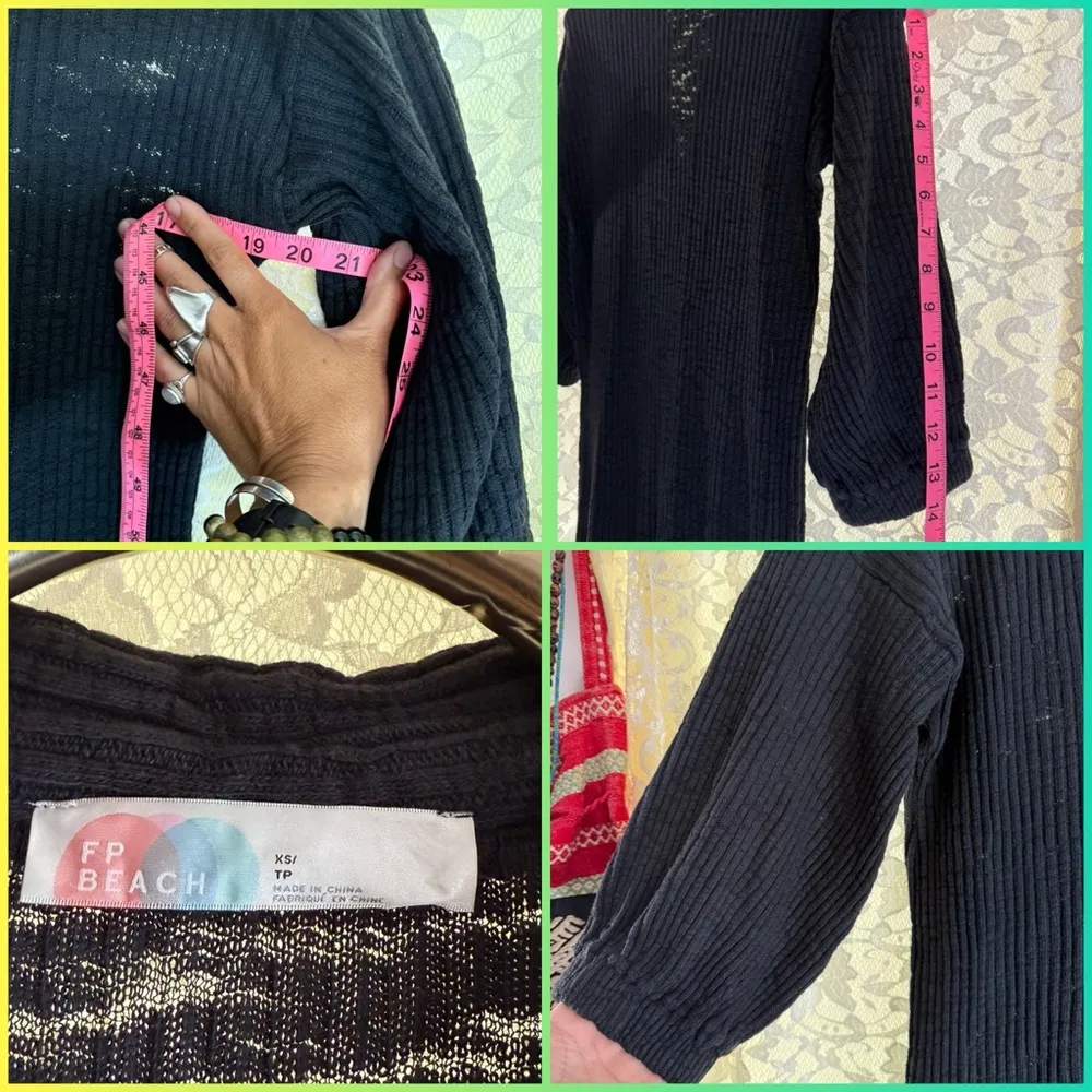 Free People beach Black Maxi light sweater Dress XS worn once like new - Image 9