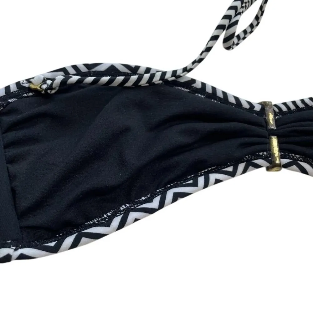 Xhilaration Womens Bikini Swimsuit Set Neon Accents Chevron Size XL Top M c Bott - Image 6