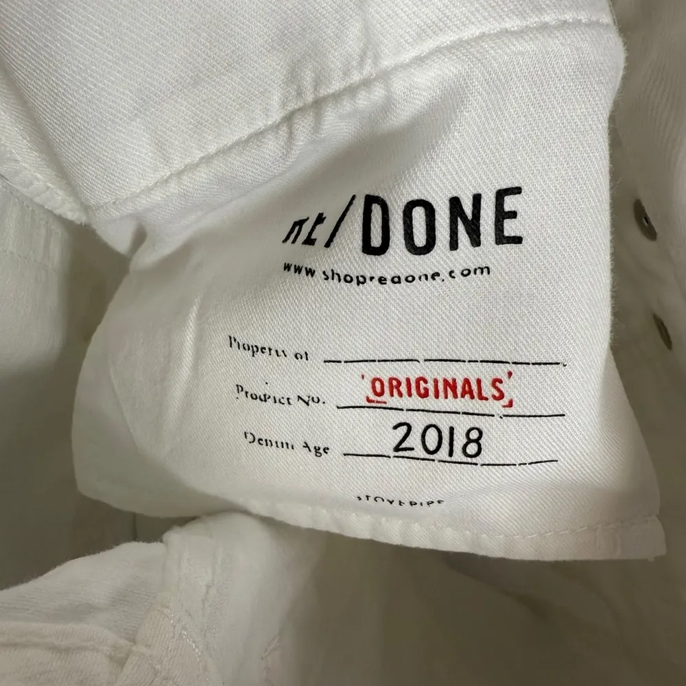 RE/DONE Women’s 70s High Rise Stove Pipe Straight Jeans White Size 25 - Image 14