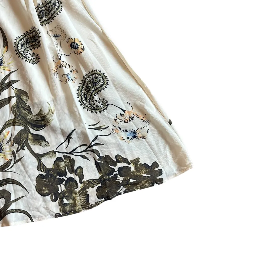 Kaimilan Creamy Ivory Floral Print Dress Knee Length Short Sleeve Size 8 NWT - Image 11