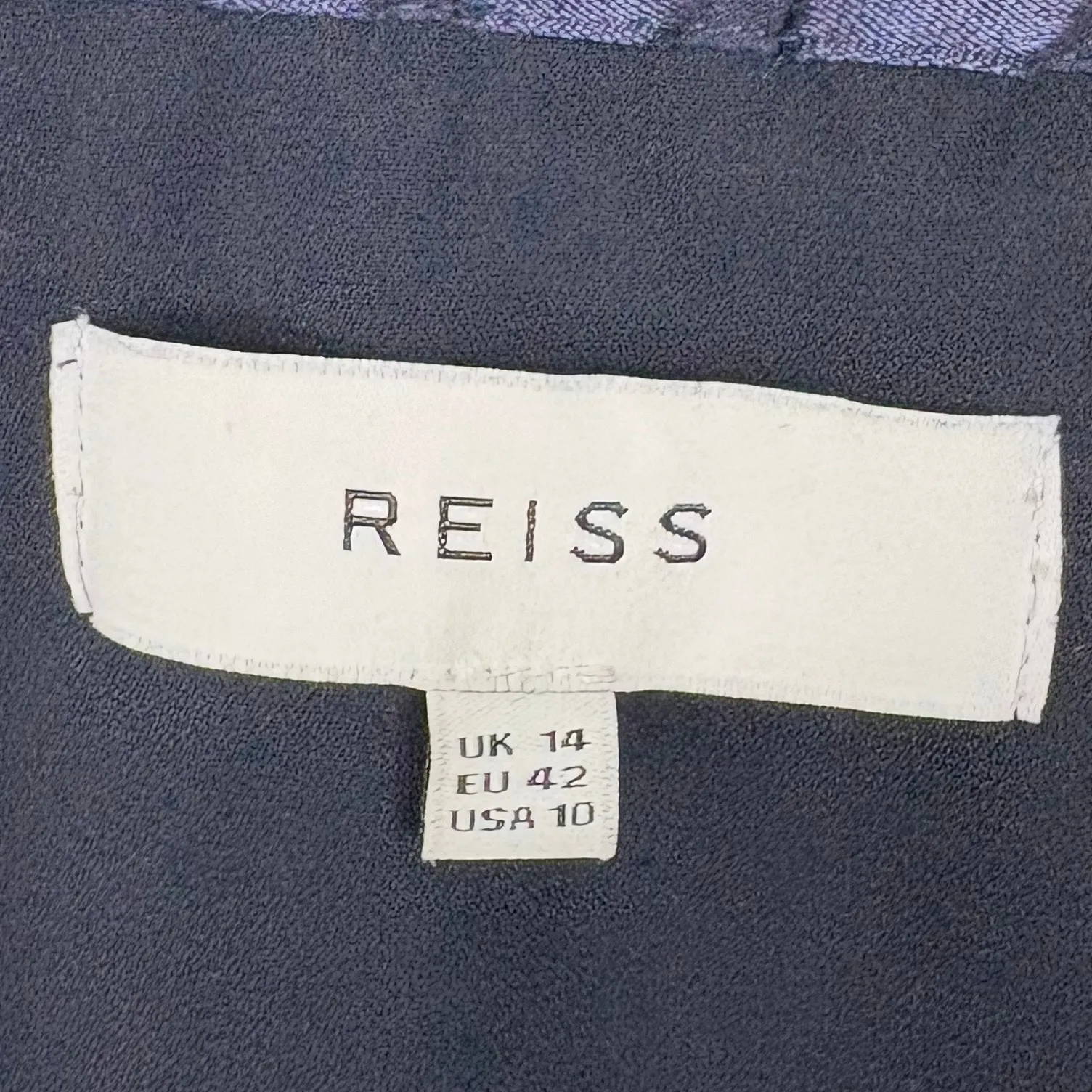 Reiss Women Lucy Snake Print Burnout Skirt Silk Blend Side Zip Mini Navy Size 10 - Image 4