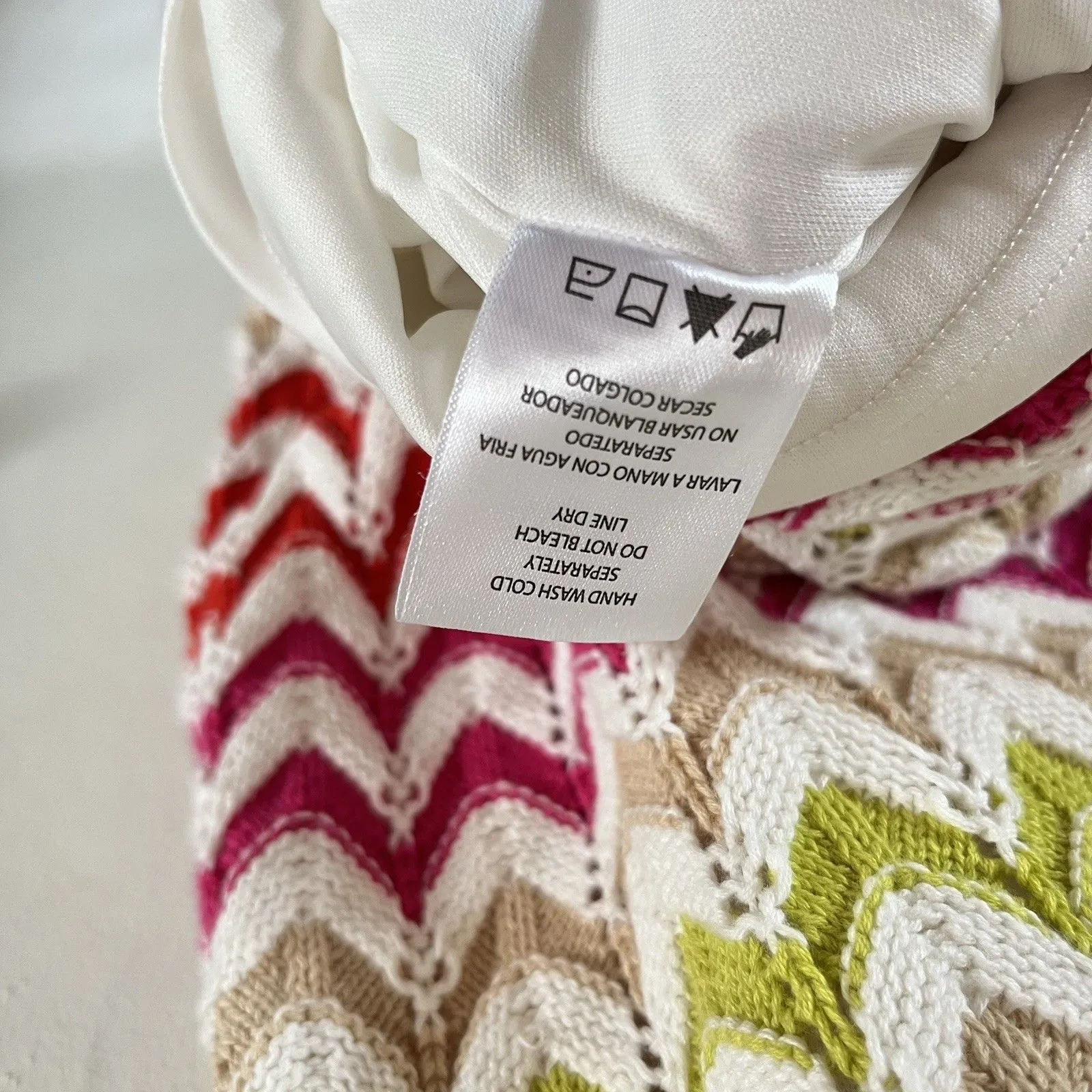 Rachel Zoe Crochet Maxi Dress Womens X-Small Zig Zag Colorful Festival Beach - Image 5