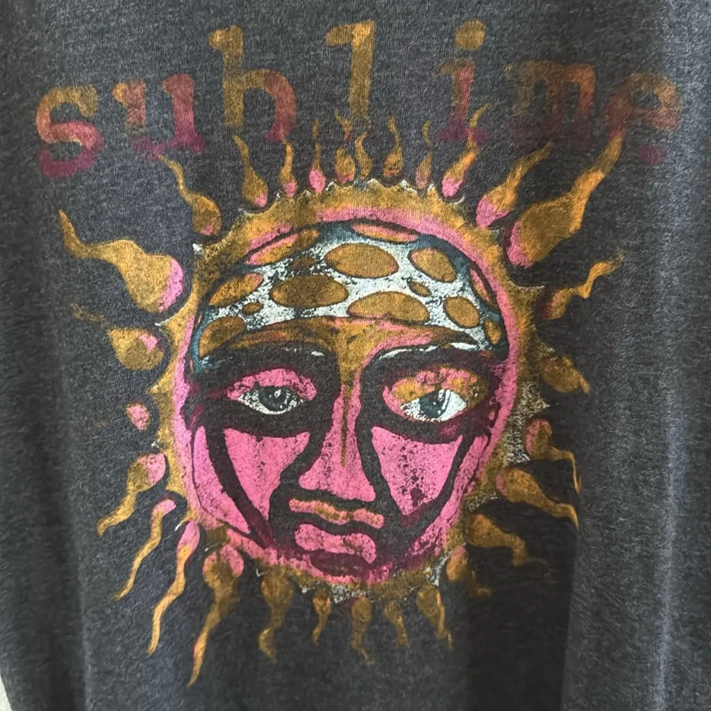 Sublime Sun Graphic T-Shirt Band Tee Gray Small - Image 3