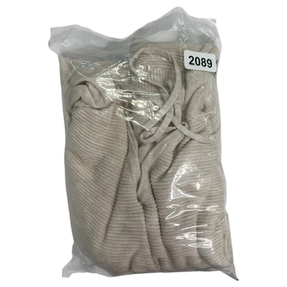 Calia Sweater Womens Extra Small Ivory Cashmere Blend Hoodie V Neck Textured Size XS - Image 12