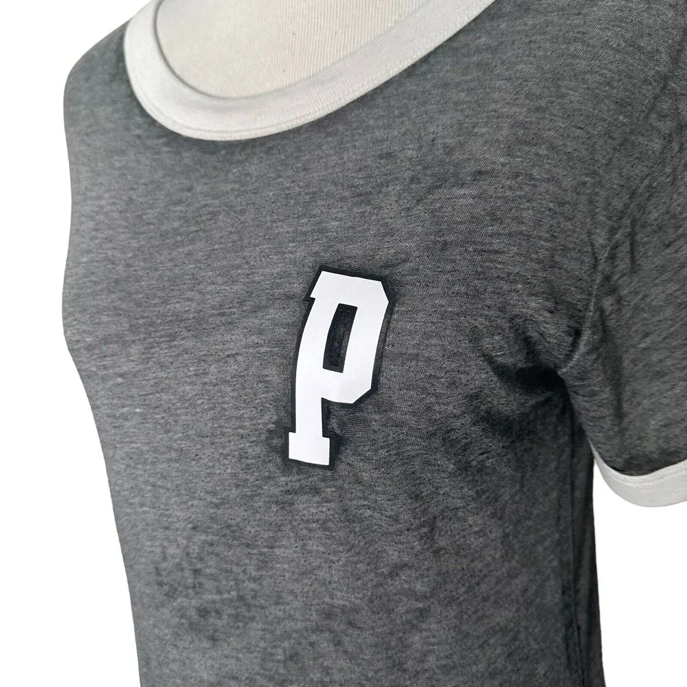 Victoria's Secret P Logo‎ Tee Size S Distressed Gray Short Sleeve Lightweight - Image 6