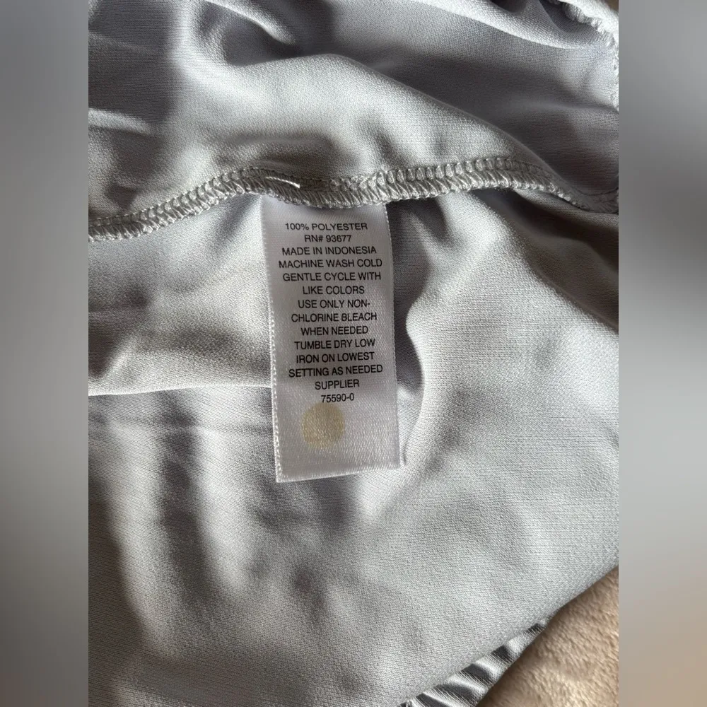 Worthington Women’s Gray Long Sleeve Crop Top Cris Cross Blouse - Image 3